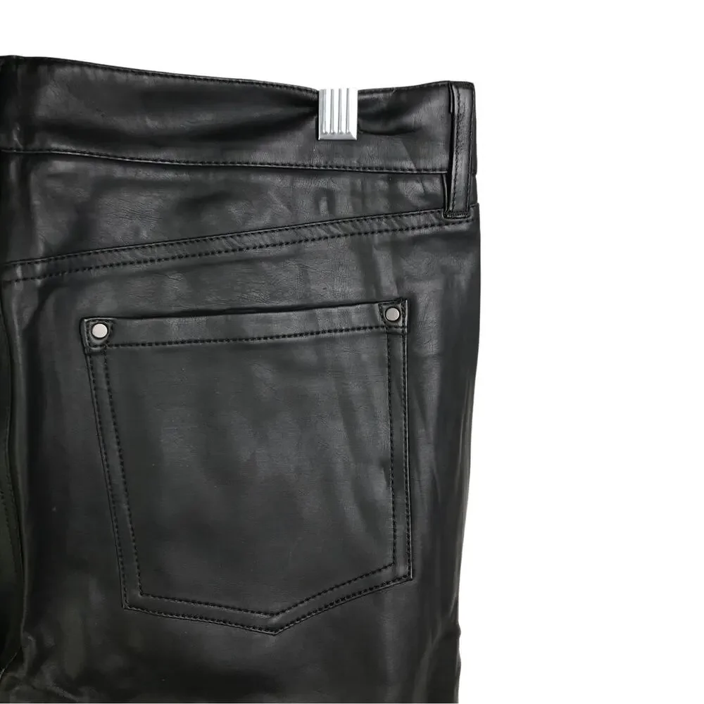 Club Monaco Leather Pants Womens Size 30 Black Joy 5‎ Pocket Ankle Zip Ankle NWT